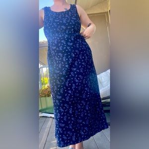 Vintage floral corduroy dress